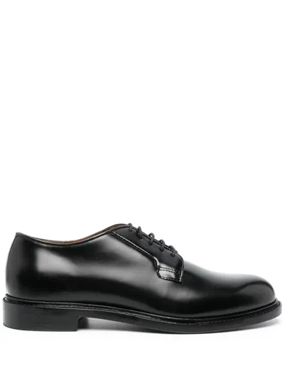 Sebago Leather Lace Up Shoes Round Toe In Black