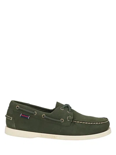 Sebago Leather Flat Shoes For Men In Green