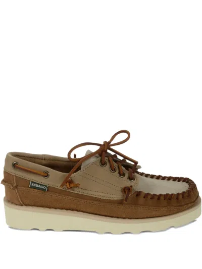 Sebago Leather Laced Moccasins In Brown