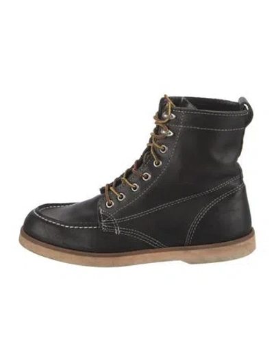 Pre-owned Sebago Leather Lace-up Boots In Black