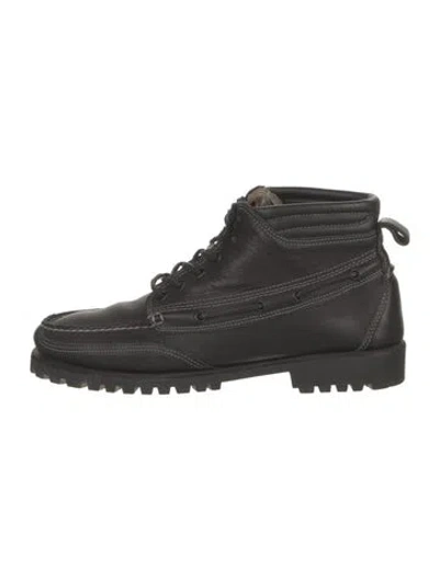 Pre-owned Sebago Leather Lace-up Boots In Black