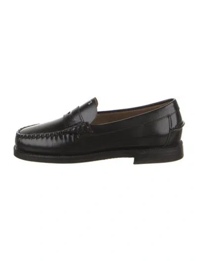 Pre-owned Sebago Leather Loafers In Black