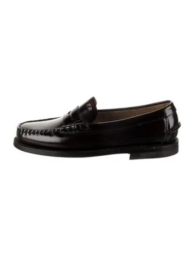 Pre-owned Sebago Leather Loafers In Black
