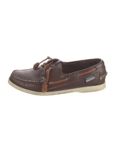 Pre-owned Sebago Leather Loafers In Brown