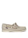 Sebago 'portland Dockside' Beige Loafers With Decorative Laces On The Sides And Contrasting Stitching In Brown