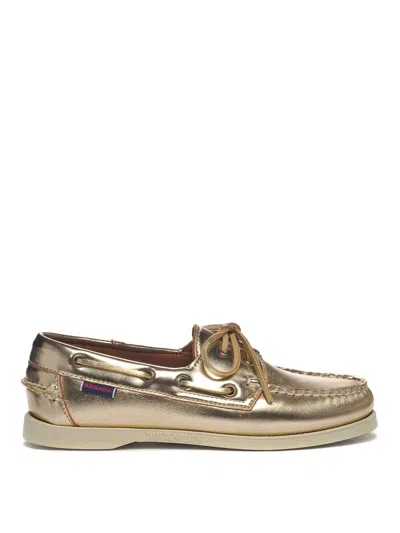 Sebago Leather Loafers In Gold