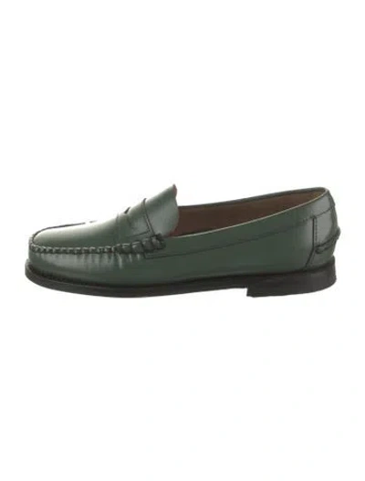 Pre-owned Sebago Leather Loafers In Green
