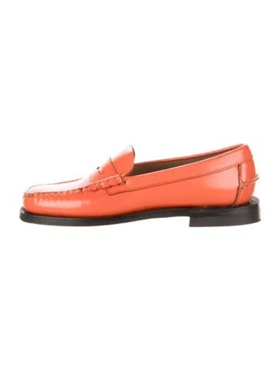Pre-owned Sebago Leather Loafers In Orange