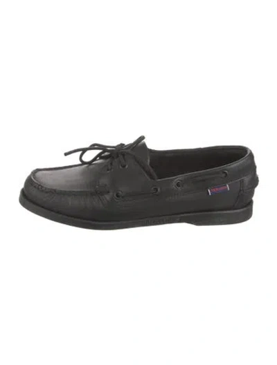Pre-owned Sebago Leather Moccasins In Black