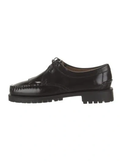 Pre-owned Sebago Leather Moccasins In Black
