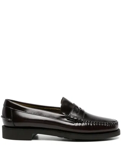 Sebago Leather Penny Loafers In Brown