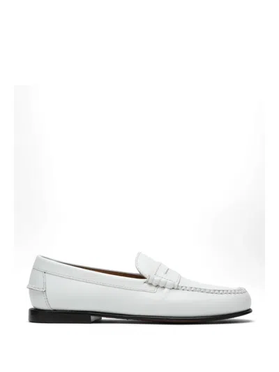Sebago Leather Penny Loafers In White