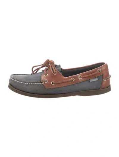 Pre-owned Sebago Leather Printed Boat Shoes In Brown