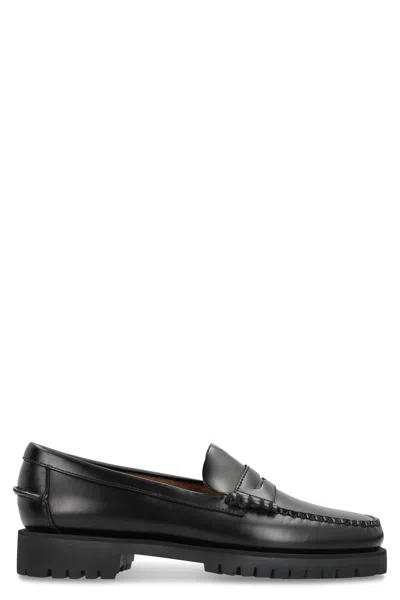 Sebago Leather Slip-on Moccasins With Thick Tank Sole In Black