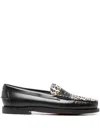 Sebago Leopard-pattern Loafers In Black