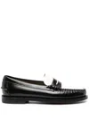 Sebago Loafer-style Black Flat Shoes With Refined Stitching In Black