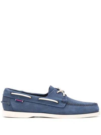 Sebago Man Loafers Slate Blue Size 7 Soft Leather