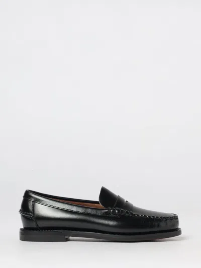 Sebago Black Leather Loafers In Multi