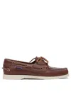 Sebago Brown Leather Loafers With Rubber Sole In Black