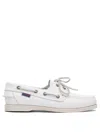 Sebago Slip-on Shoes With Rubber Sole And Metal Eyelets In White