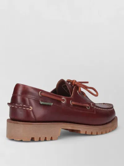 Sebago Loafers Lace Detail Eyelet Accents Rubber Sole In Brown