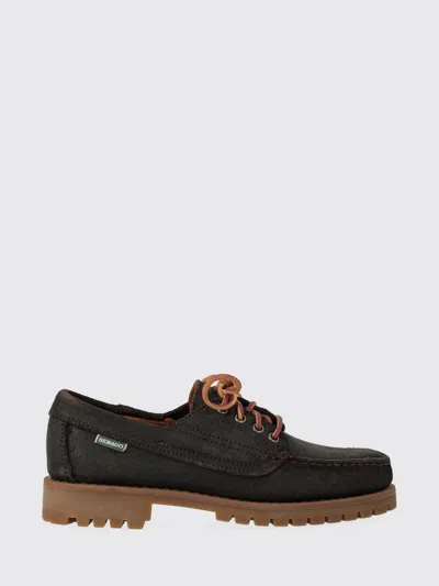 Sebago Askook Leather-trimmed Waxed-suede Boat Shoes In Brown