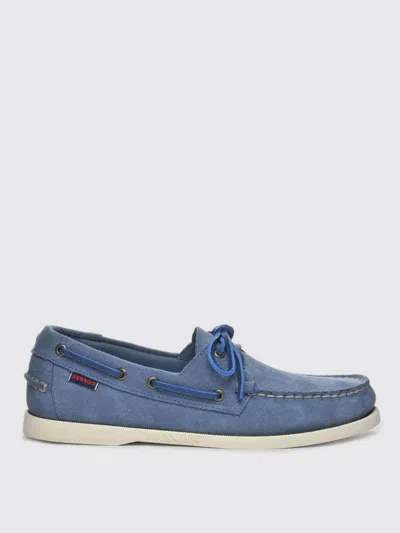 Sebago Calf Suede Classic Boat Shoes In Blue