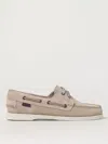 Sebago 'portland Dockside' Beige Loafers With Decorative Laces On The Sides And Contrasting Stitching In ブラウン
