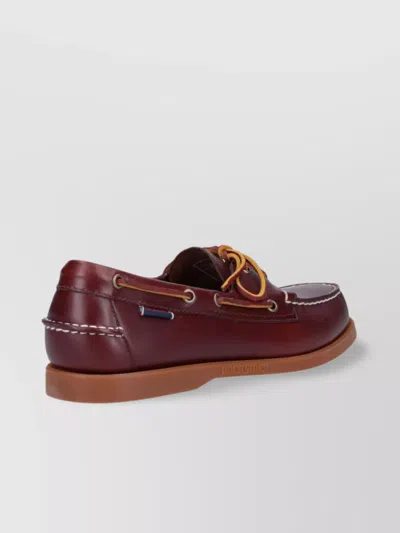 Sebago Loafers Stitched Rubber Sole In Red