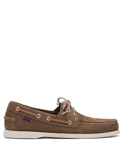 Sebago Dockside Portland Pelle Oliata Budu Loafers In Brown