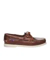 Sebago Docksides Portland Waxed Leather Boat Shoes In Red