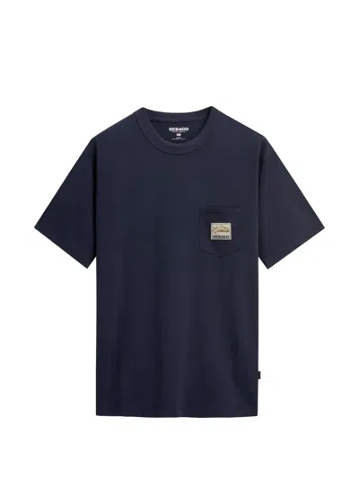 Sebago Logo-patch Pocket T-shirt In Blue