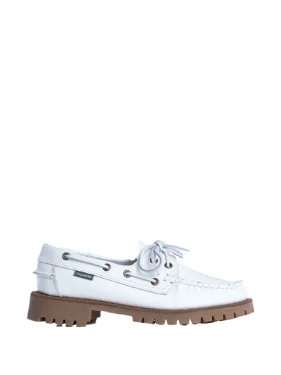 Sebago Lug-sole Boat Shoes In White