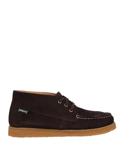 Sebago Man Ankle Boots Coral Size 8.5 Leather In Red