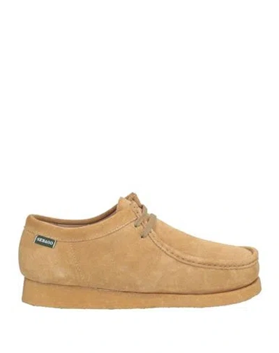 Sebago Man Lace-up Shoes Sand Size 10 Soft Leather In Beige