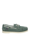 Sebago Man Loafers Military Green Size 9 Textile Fibers In Green