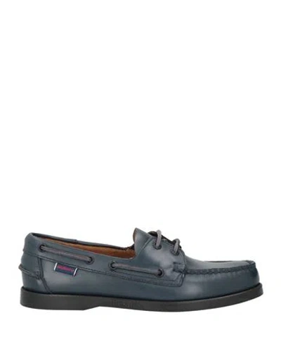 Sebago Man Loafers Navy Blue Size 7 Leather