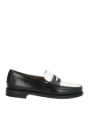 Sebago Black Leather Classic Dan Loafers In White
