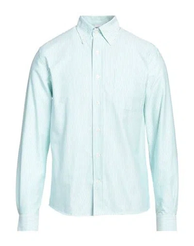 Sebago Man Shirt Turquoise Size S Cotton In Blue