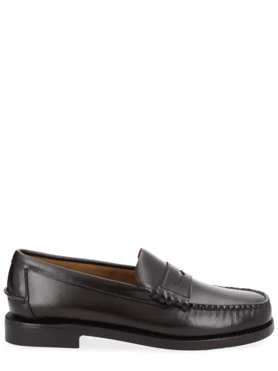 Sebago Whipstitch-trim Penny Loafers In Brown