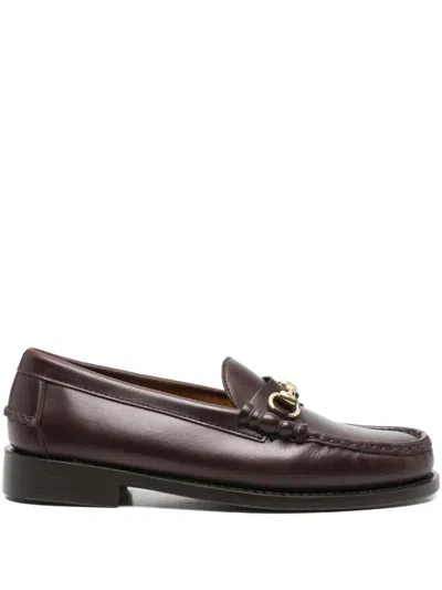 Sebago Round Toe Loafers Featuring Gold-tone Hardware In Brown