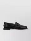 Sebago Moc Toe Leather Loafers With Stacked Heel In Black