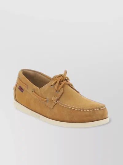 Sebago Moc Toe Loafers Side Lace In Brown