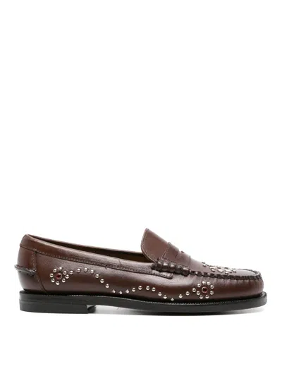 Sebago Leather Moccasin In Brown