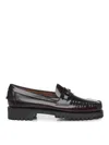 Sebago Solid Color Loafers In Burgundy