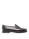Sebago Classic Dan Bordeaux Leather Loafers In Dark Red