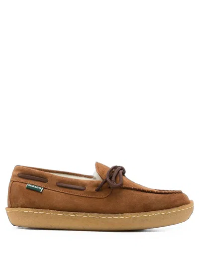 Sebago Mocassini Colton In Pelle Scamosciata In Brown