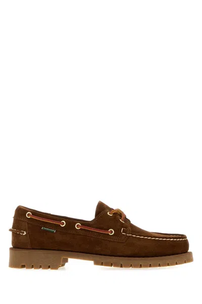 Sebago Mocassino Da Barca In Suede Allaccato In Brown
