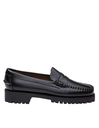 Sebago Moccasin In Smooth Brushed Full-grain Leather In Black