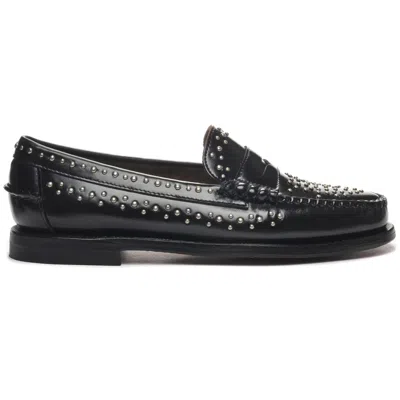 SEBAGO MOCCASIN WITH HAND-SEWN VAMP AND ROCK-INSPIRED ACCENTS